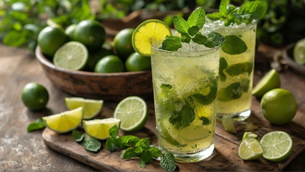 Refreshing Mojito Magic Cocktail with Lime and Mint