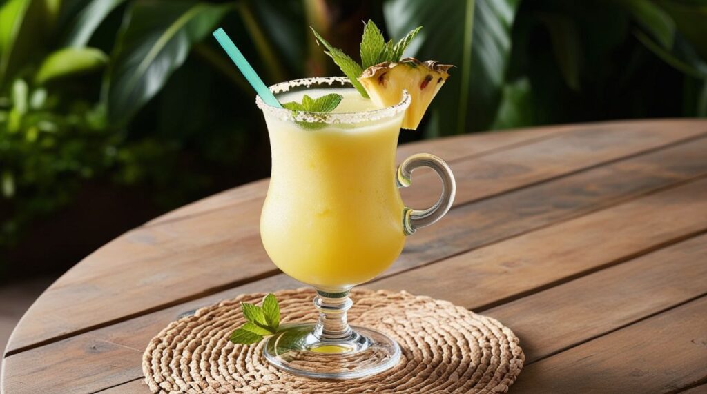 Pineapple mocktail: Piña colada without alcohol