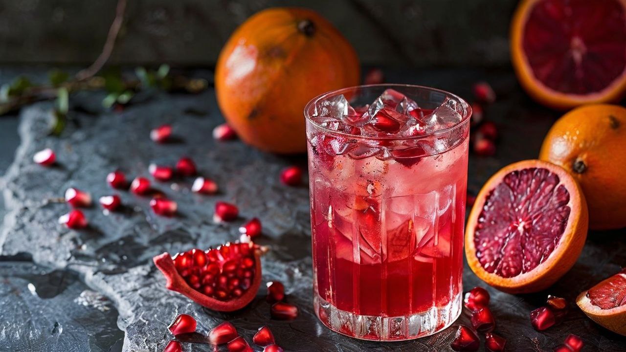 Refreshing Pomegranate and Orange Cocktail  