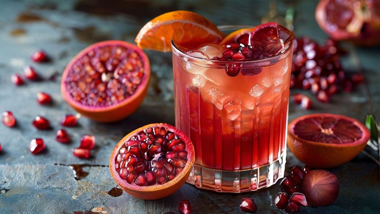 Refreshing Pomegranate and Orange Cocktail 