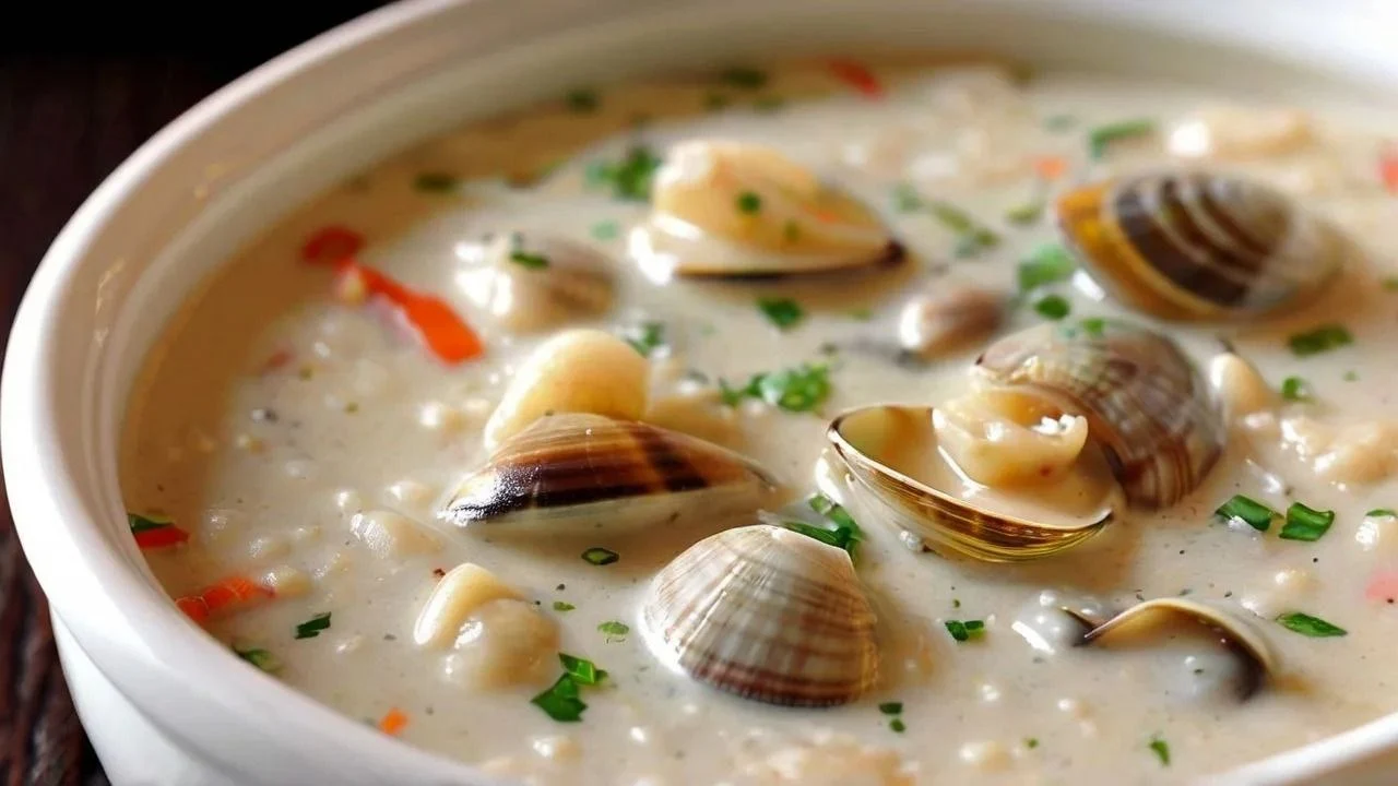 Best clam chowder with creamy broth, tender clams, and fresh herbs