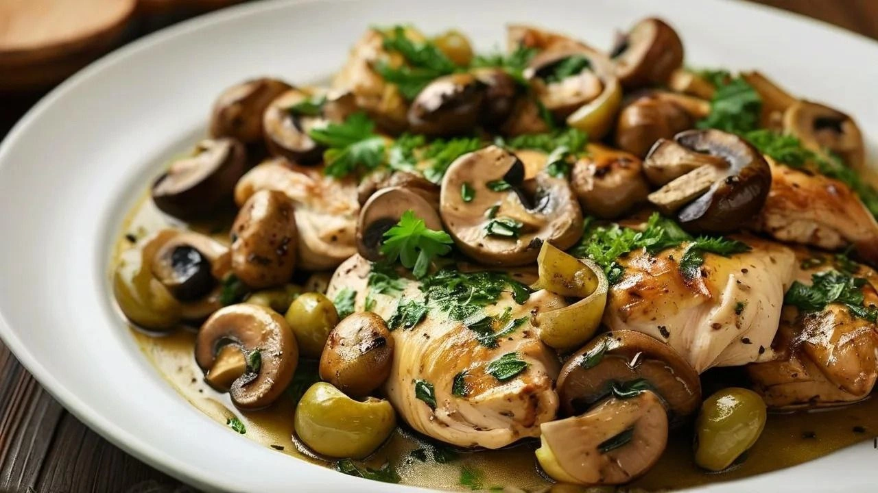 Chicken with Olives and Mushrooms