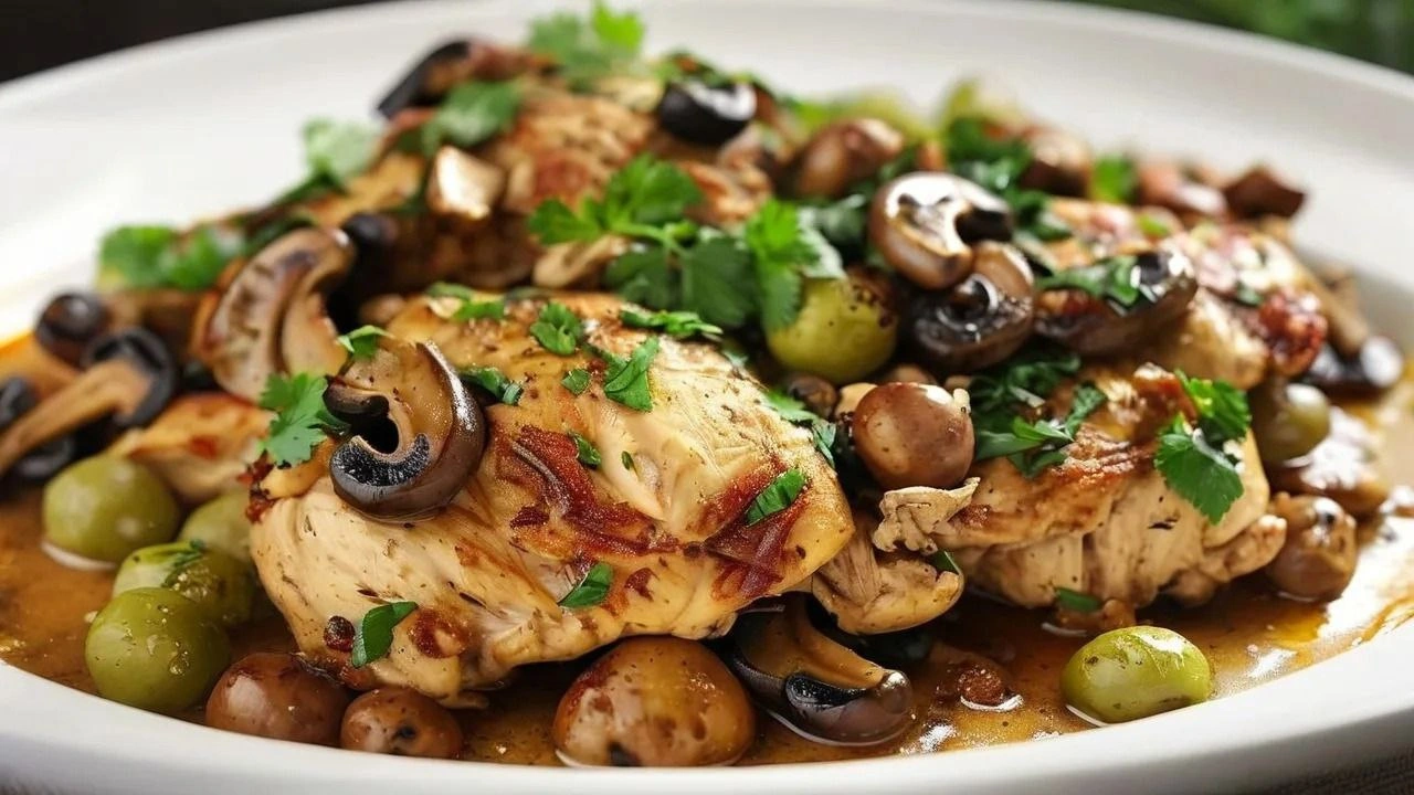 Chicken with Olives and Mushrooms