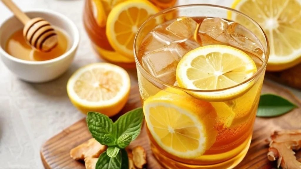 Iced Lemon and Ginger Tea with Honey Recipe