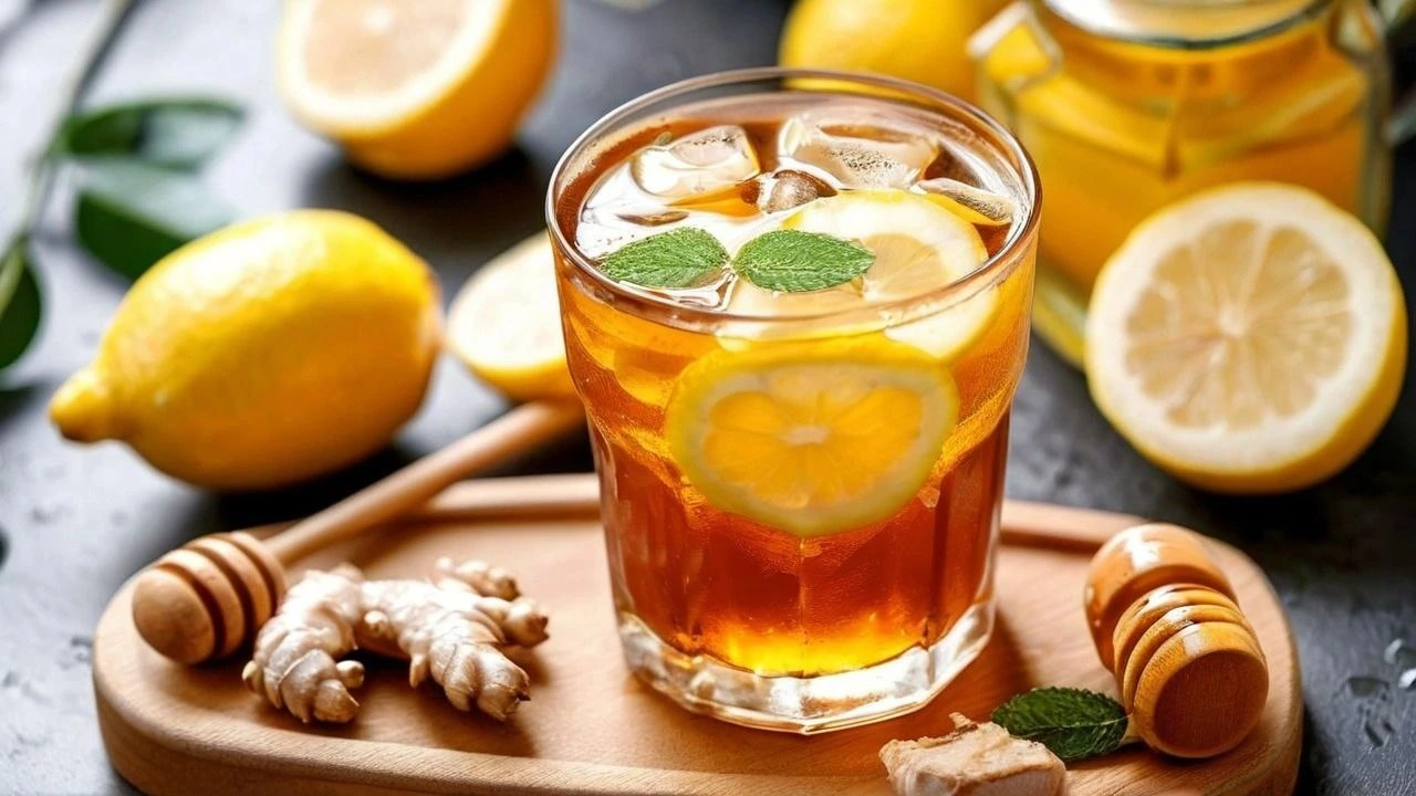 Iced Lemon and Ginger Tea with Honey Recipe