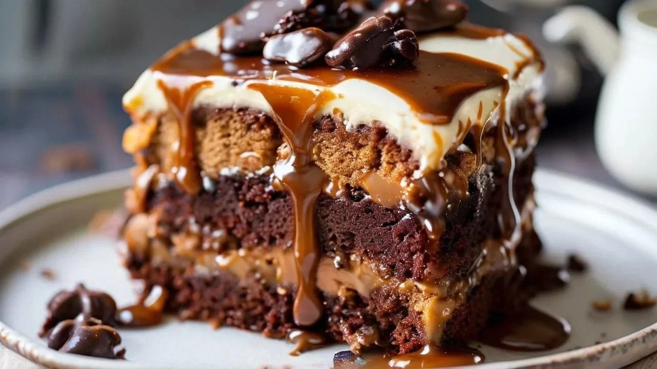 Sticky toffee pudding cake with rich caramel sauce and moist sponge