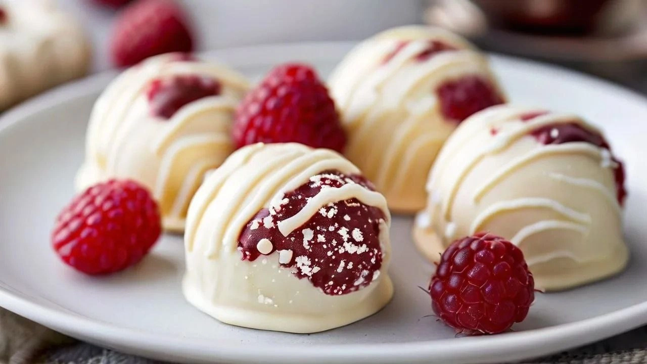 White Chocolate and Raspberry Truffles