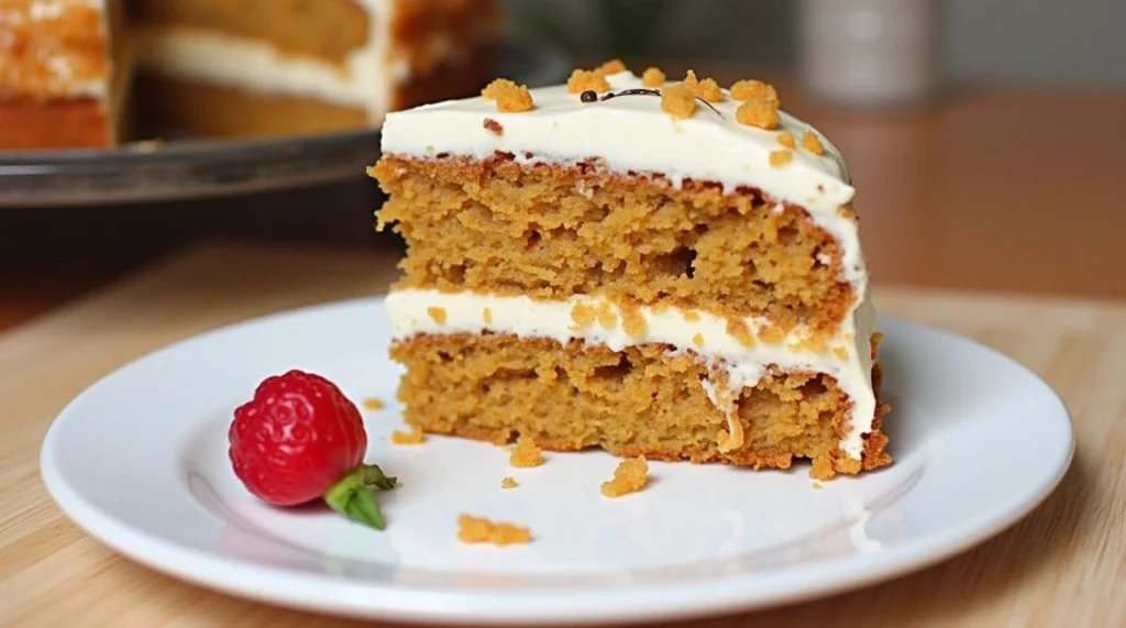 Moist and delicious carrot cake topped with cream cheese frosting, perfect for any occasion.