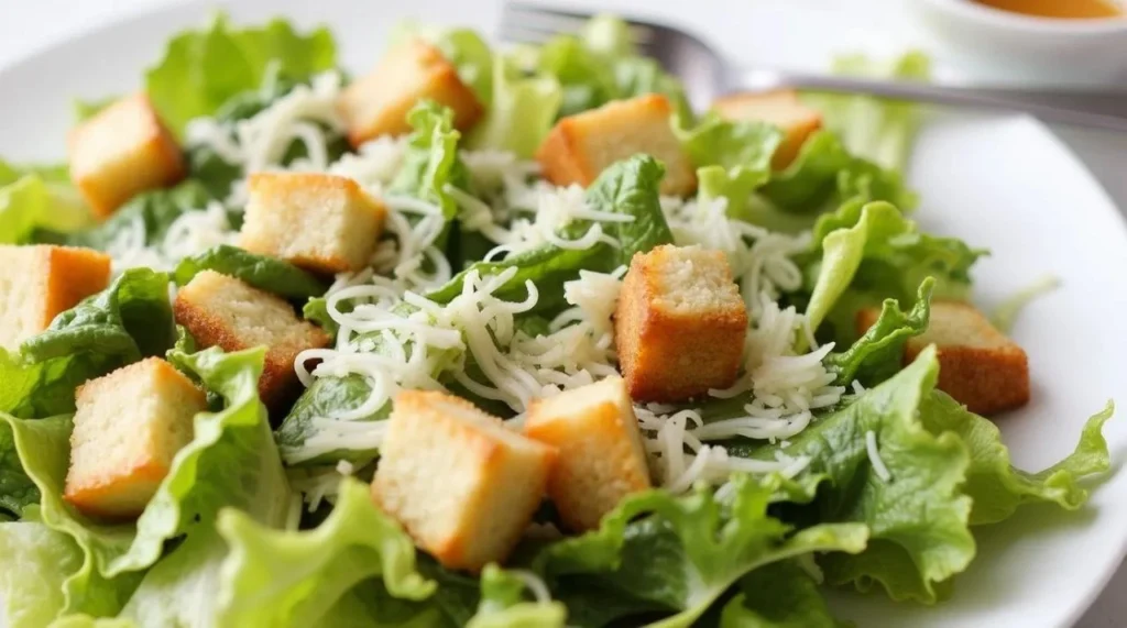 Classic Caesar salad recipe with crisp romaine, creamy dressing, and crunchy croutons