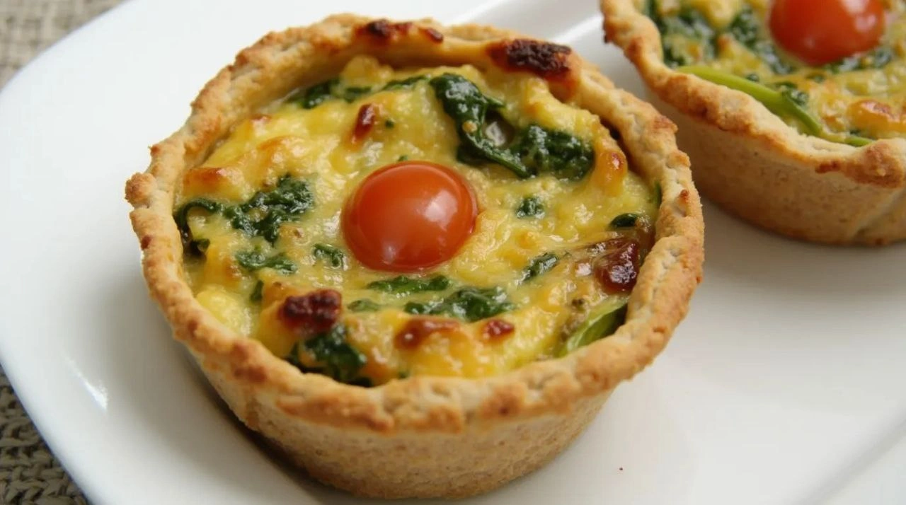 Mini quiches recipe with a flaky crust and savory filling