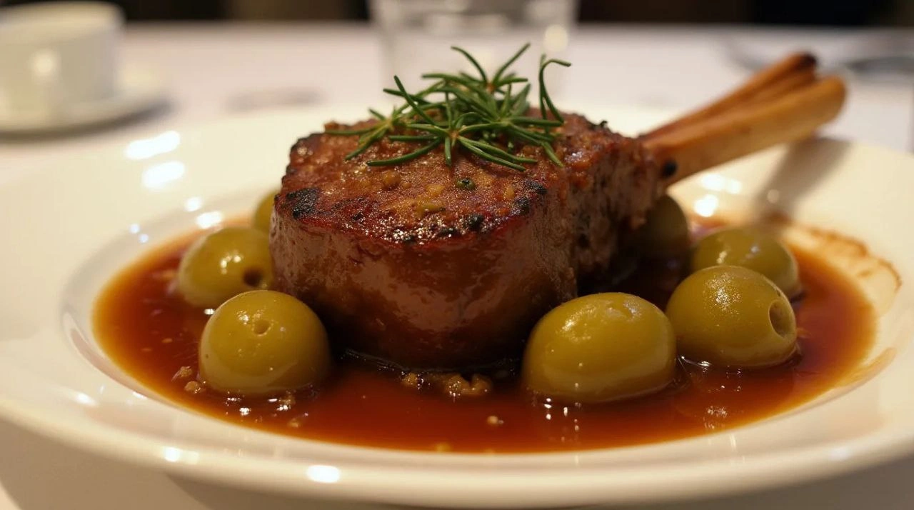 Slow-Cooked Veal Shank with Olive and Tomato Sauce