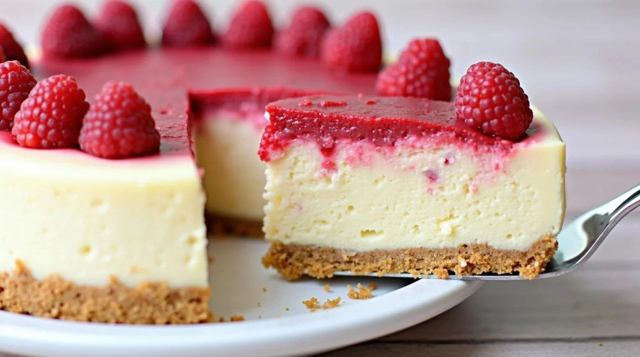 Decadent White Chocolate Raspberry Cheesecake